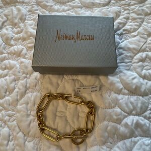 Gold tone paper clip chain bracelet